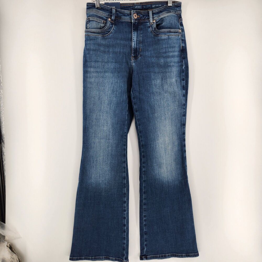 J.Jill Hudson Wash Size 6 Curvy Fit Curved Pocket Flare Jeans NWT